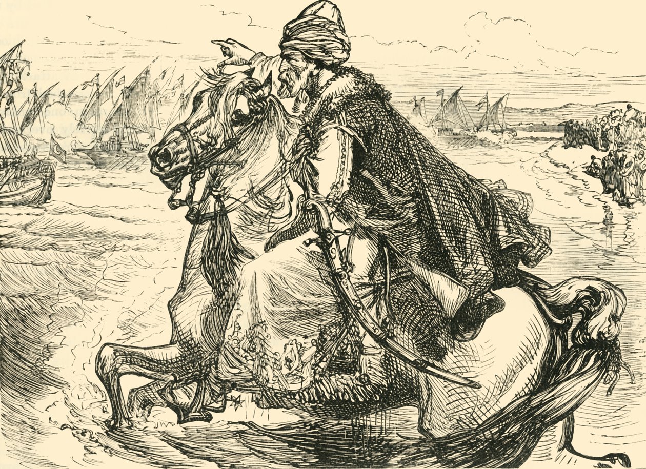Mohammed II povzbuzuje své námořníky, 1890. od Unbekannt
