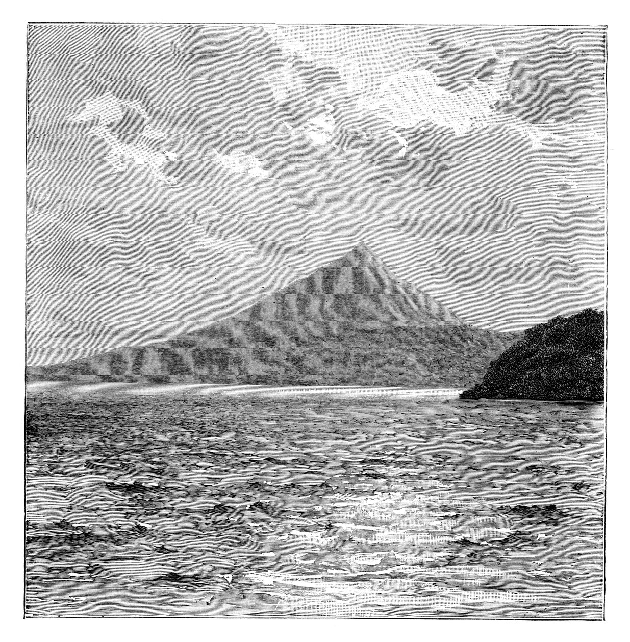 Sopka Mombacho a břehy jezera Nikaragua, c1890 od Unbekannt