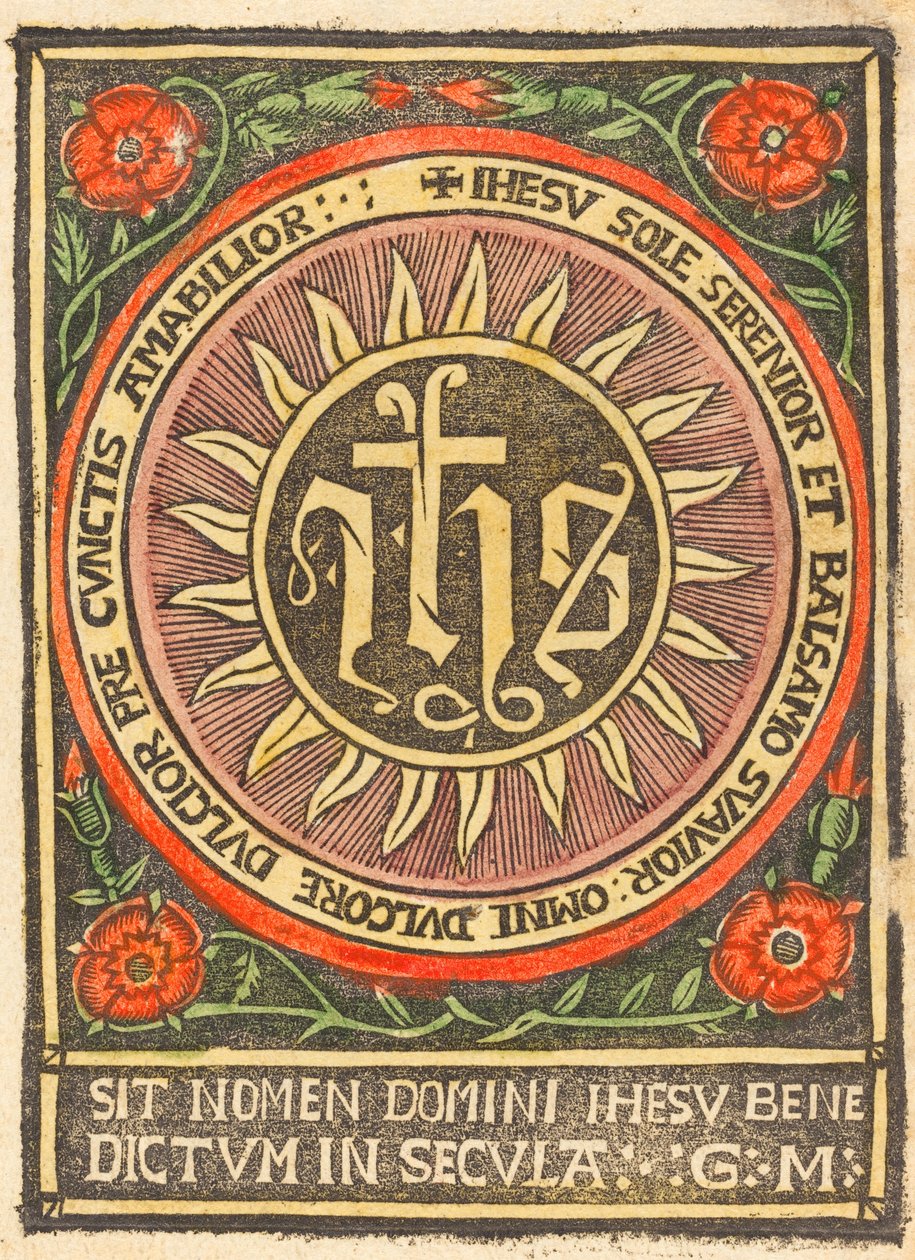 Monogram JHS v planoucím kruhu, c. 1500. od Unbekannt