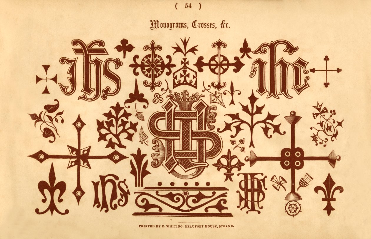 Monogramy, kříže atd., 1862 od Unbekannt