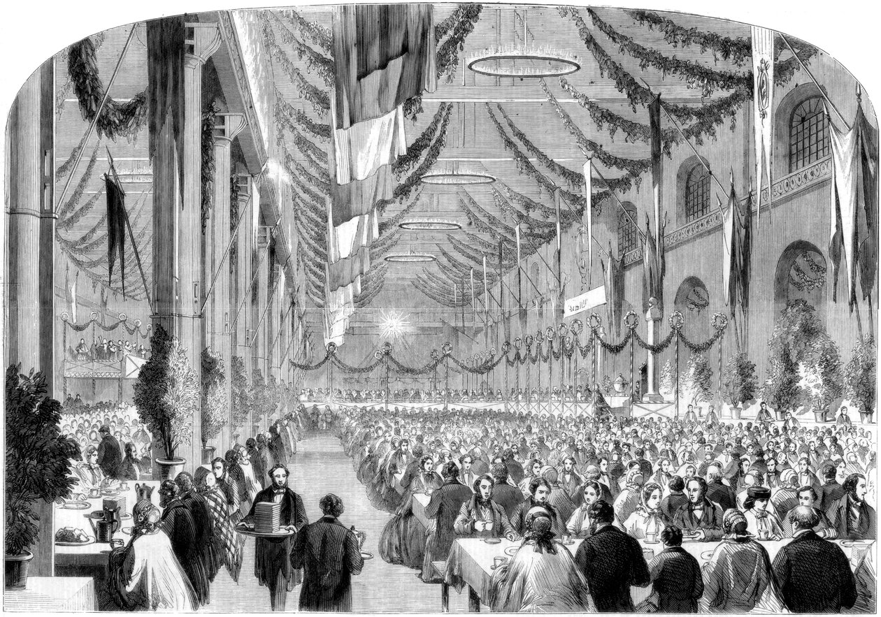 Monster festival pro zaměstnance železnic v Crewe, 1861 od Unbekannt