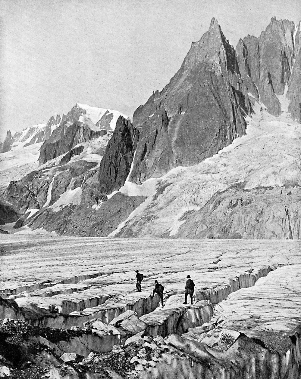 Mont Blanc du Tacul a Dent du Requin, Alpy, začátek 20. století od Unbekannt