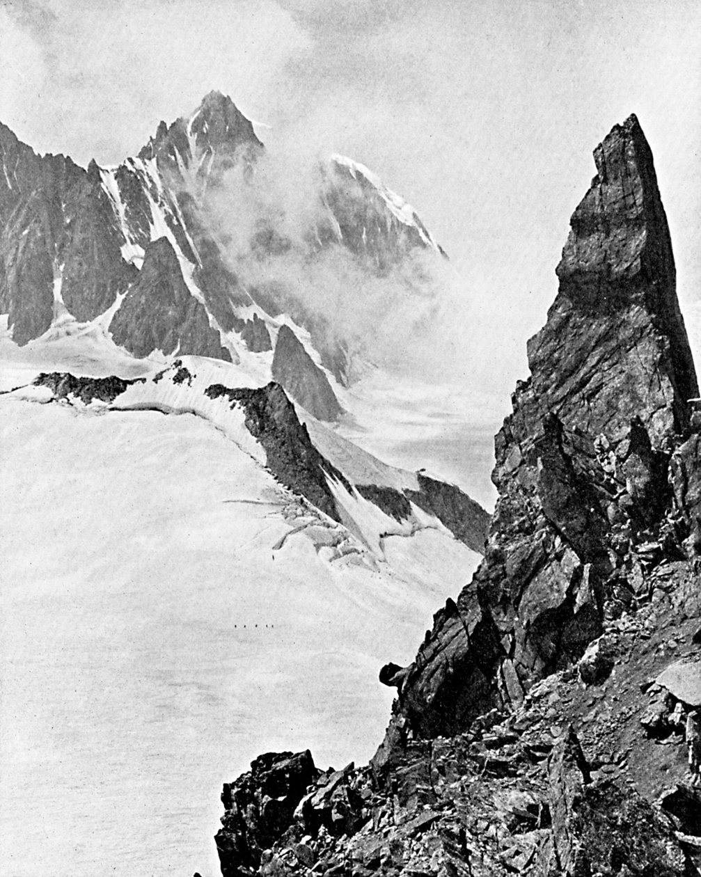Mont Maudit, jak je vidět z Aiguille Marbrees, Alpy, začátek 20. století od Unbekannt
