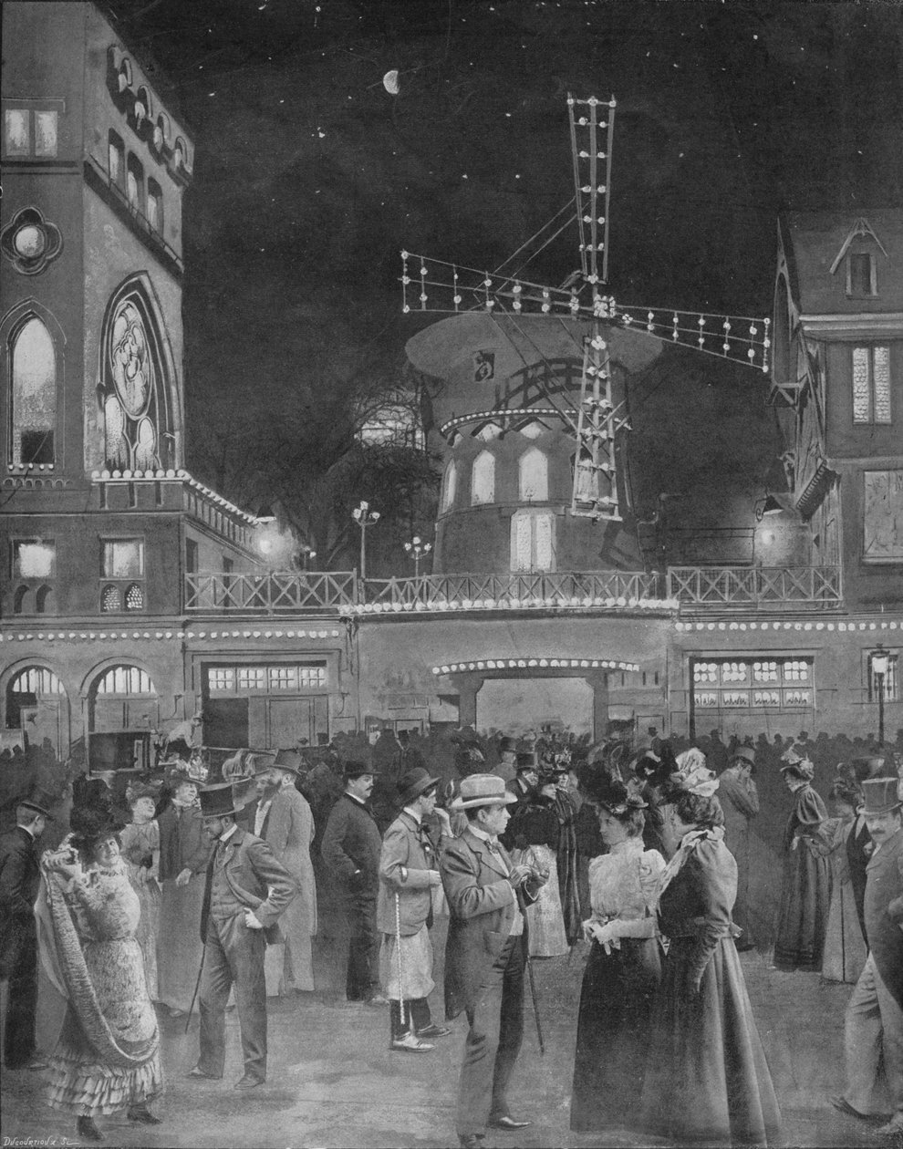 Montmartre S Amuse Východ z Moulin Rouge, 1900 od Unbekannt
