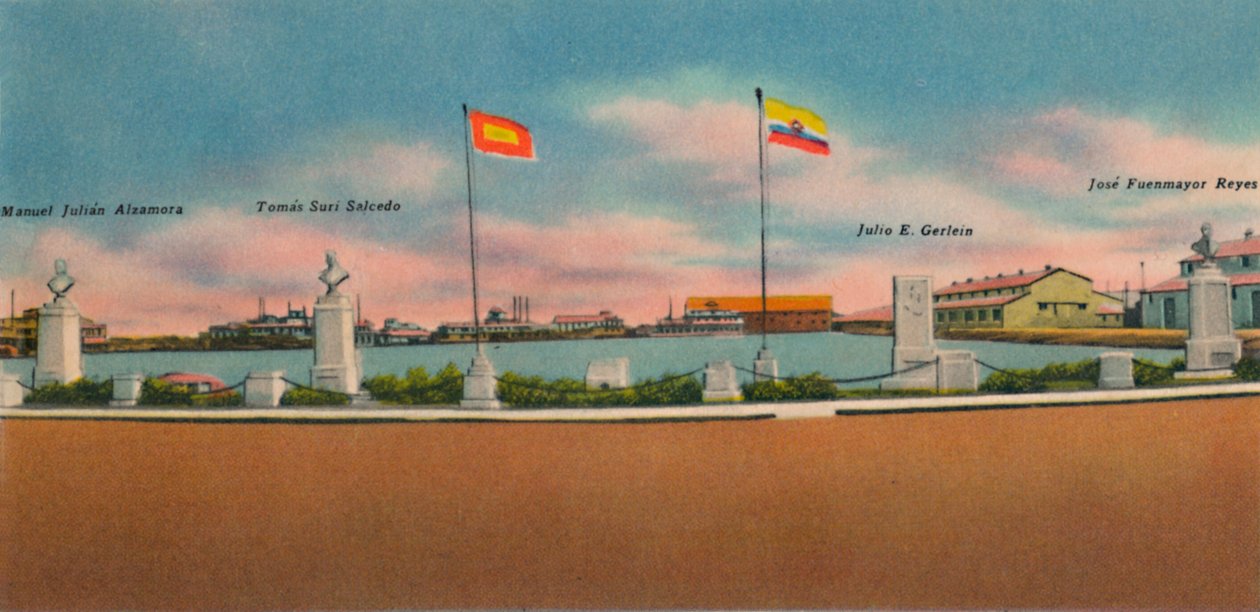 Památník postavený Společností pro veřejné zlepšení, Bocas de Ceniza, c1940 od Unbekannt
