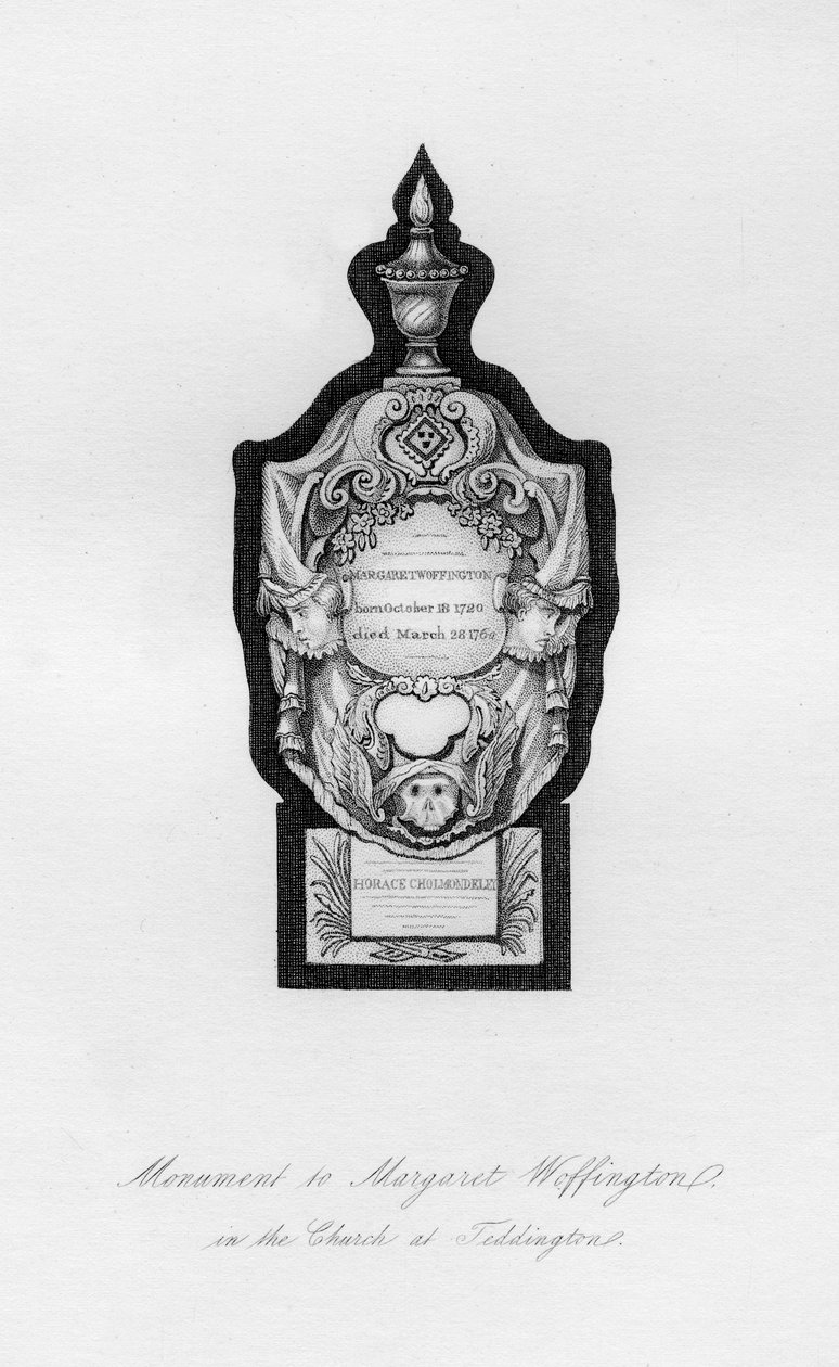 Památník Margaret Woffington, herečka, v Teddington, 18. století, 1840 od Unbekannt