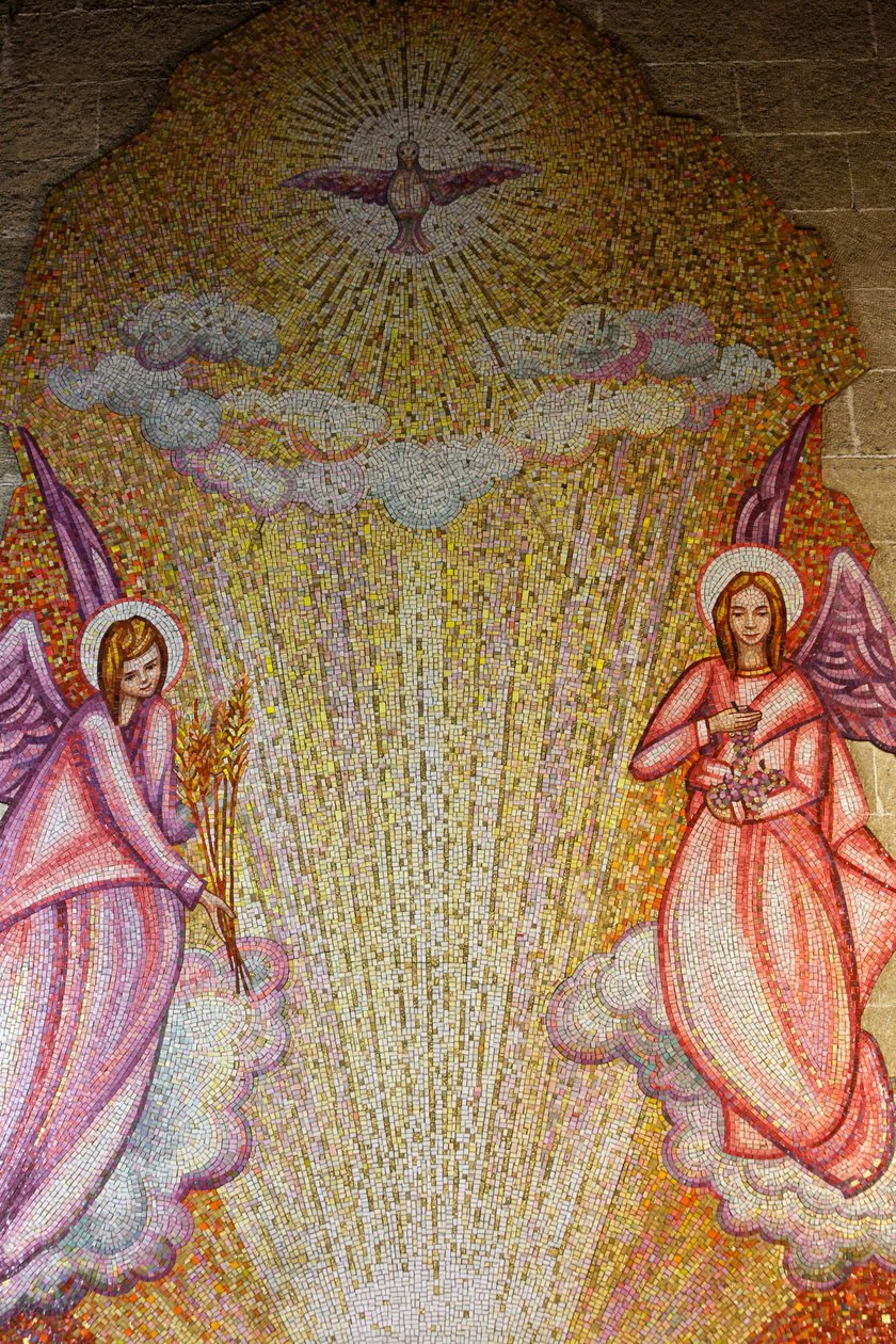 Mozaika v kostele Sacro Cuore di Gesu: andělé a svatý duch, Gallipoli, Itálie od Unbekannt