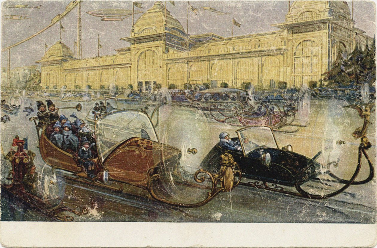Moskva zima 2259. Ze série pohlednic Moskva budoucnosti továrny na čokoládu Einem od Unbekannt