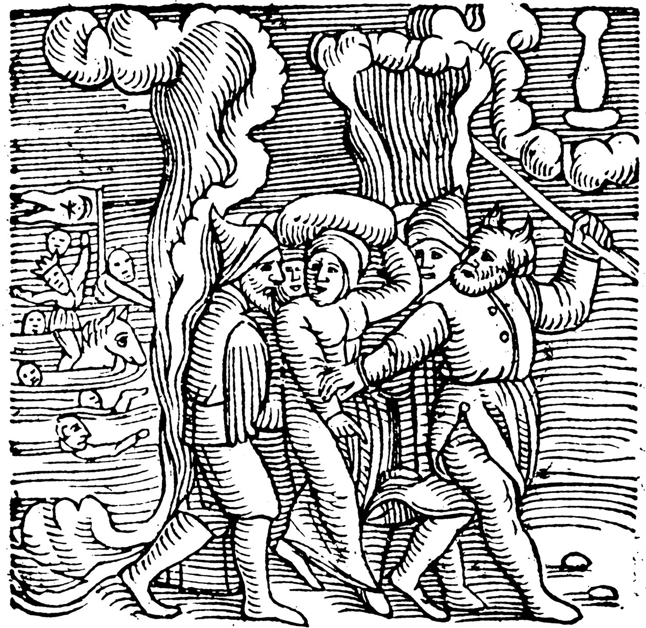 Mojžíš osvobozující Izraelity z Egypta, 1557 od Unbekannt