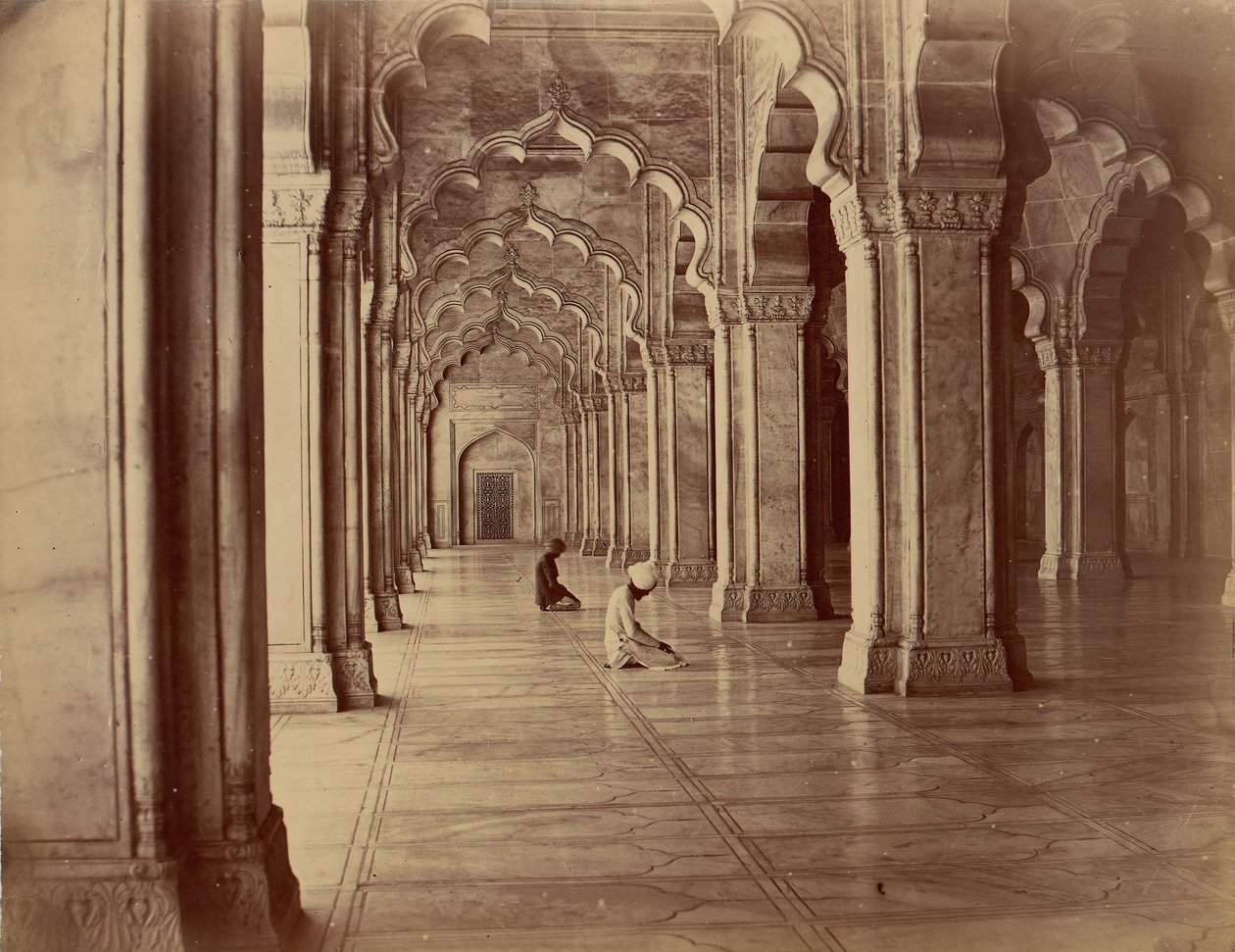Moti Masjid: Perlová mešita v interiéru Fort Agra, 1860-70s. od Unbekannt