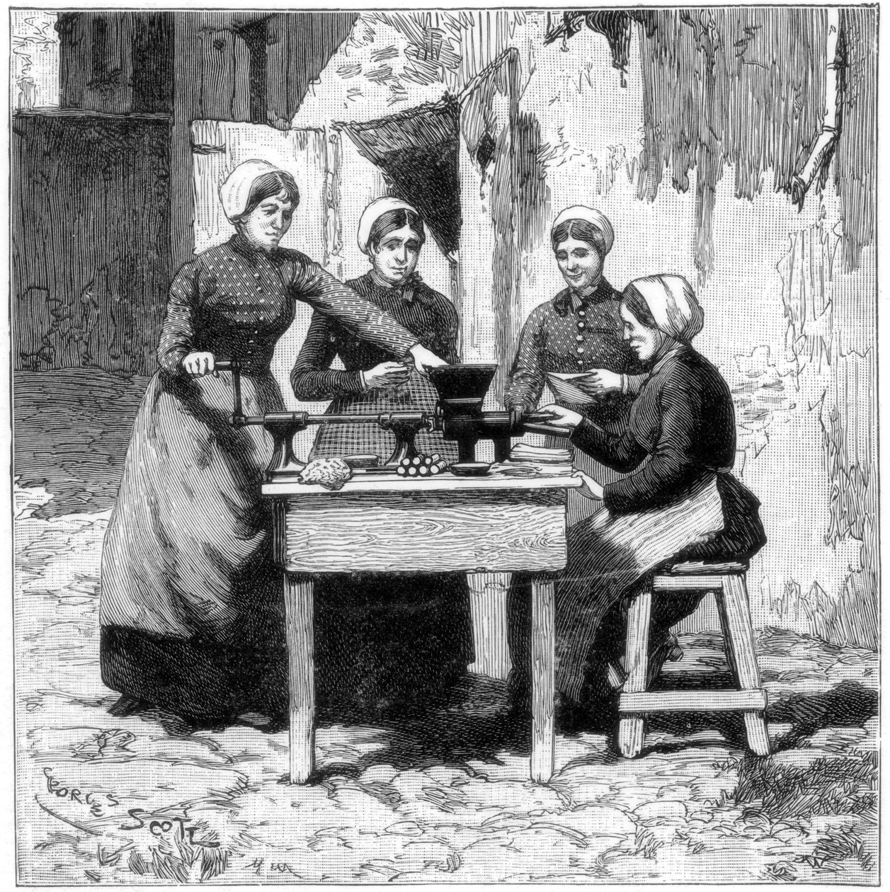 Lisování výbušných gumových patron, Isleten, poblíž Fluelen, Švýcarsko, 1893 od Unbekannt