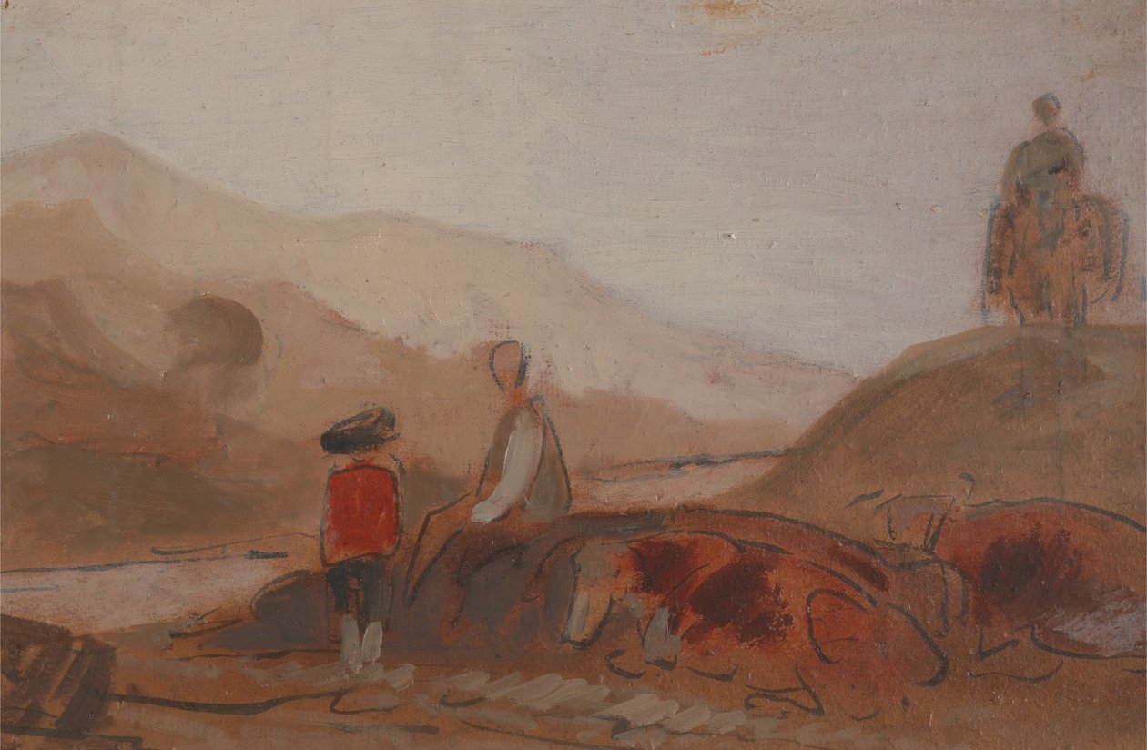 Horská krajina s postavami u jezera, 1825 až 1830. od Unbekannt