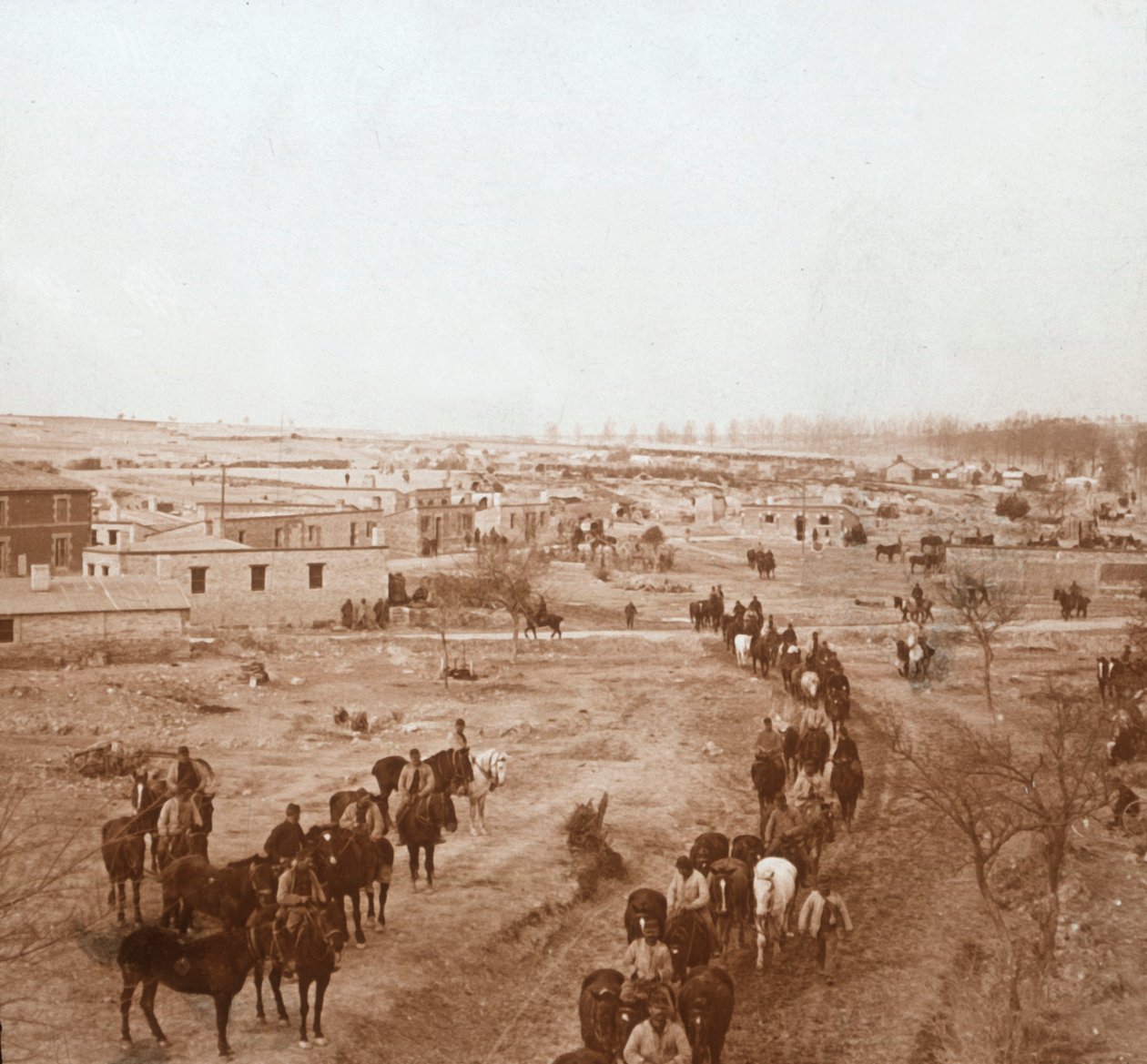 Jízdní vojáci, Somme-Tourbe, severní Francie, c1914-c1918 od Unbekannt