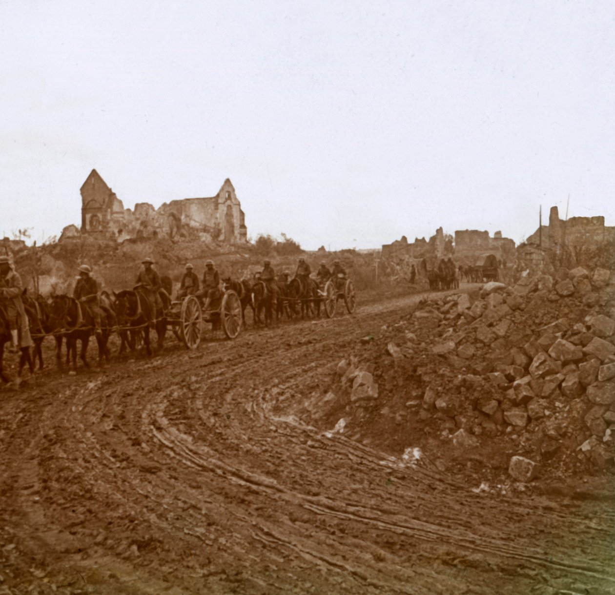 Jízdní vojáci, Somme, severní Francie, c1914-c1918 od Unbekannt