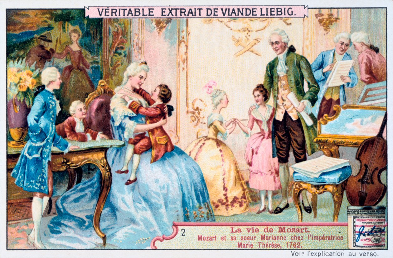 Mozart v sedmi letech před císařovnou Marií Terezií, 1763. 1906 od Unbekannt