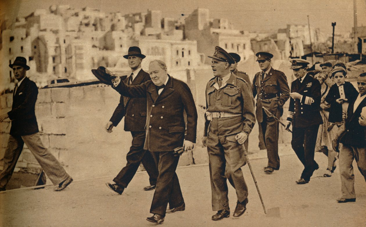 Pan Churchill zavolal na Maltu, kde byl viděn s polním maršálem lordem Gortem, 1943-1944 od Unbekannt