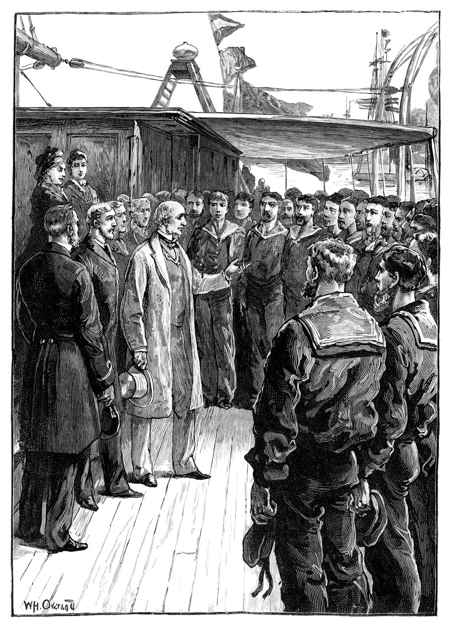 Pan Gladstone v projevu k důstojníkům a posádce hradu Grantully, konec 19. století od Unbekannt