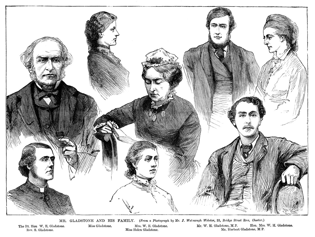 Pan Gladstone a jeho rodina, 19. století od Unbekannt