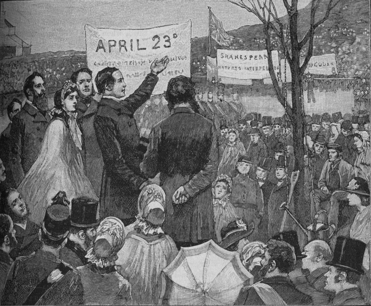 Pan Phelps zasadil Shakespearův dub na Primrose Hill, Londýn, c1890 od Unbekannt