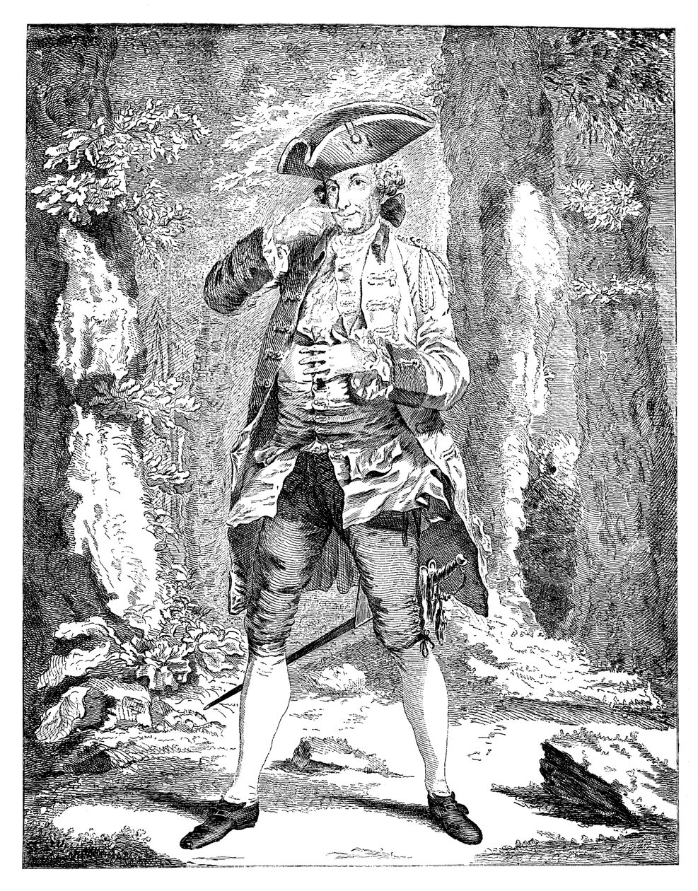 Pan Woodward v postavě Mercutia, 1753 od Unbekannt