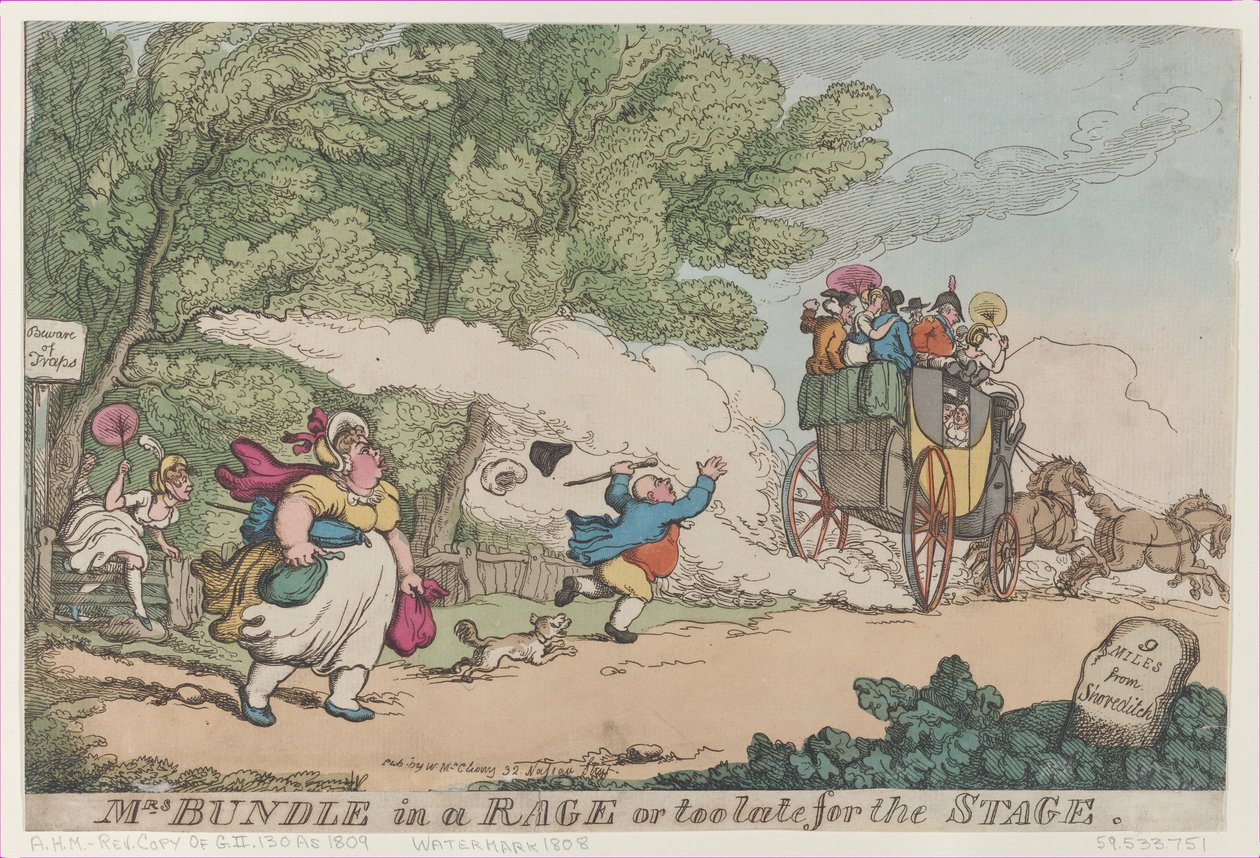 Paní Bundleová ve vzteku nebo příliš pozdě na scénu, [1. července 1809], policajt..., [1. července 1809], kopie poté. od Unbekannt
