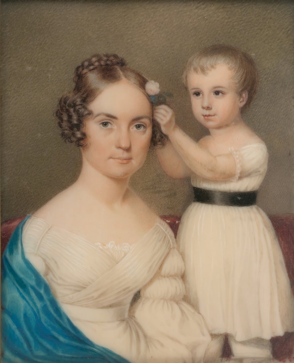 Paní William Gordon Ver Planck a její syn Samuel Hopkins Ver Planck, ca. 1828. od Unbekannt