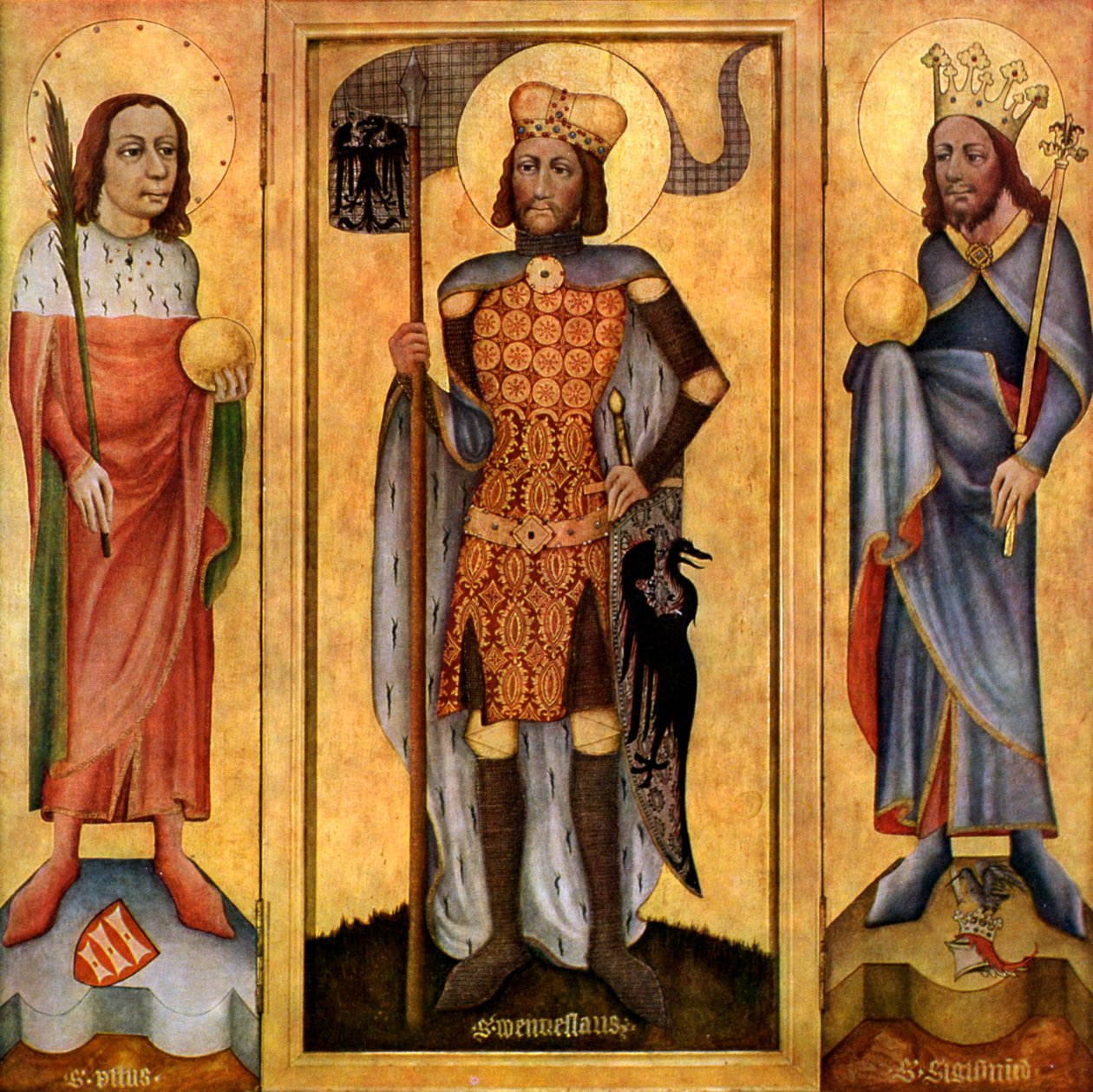 Oltář v Mulhouse, otevřený, c1385 1955 od Unbekannt