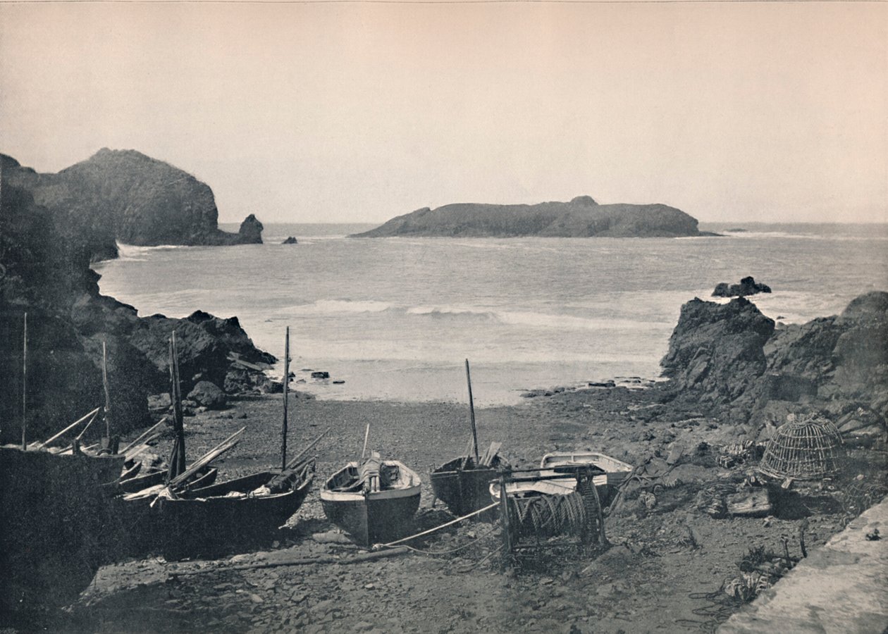 Mullion Cove - Showing Mullion Island, 1895 od Unbekannt