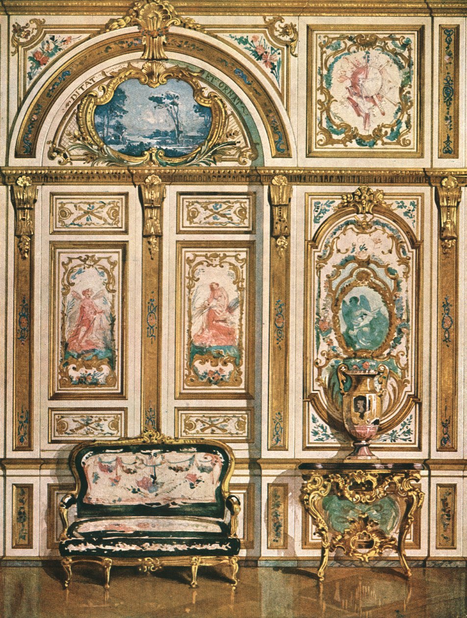 Nástěnná výzdoba v paláci Fontainebleau, Francie, 1928. od Unbekannt