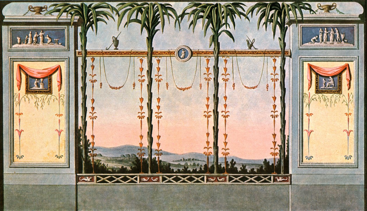 Nástěnná výzdoba galerijního sálu přiléhajícího k zahradě, Lipsko, Německo, 1928. od Unbekannt