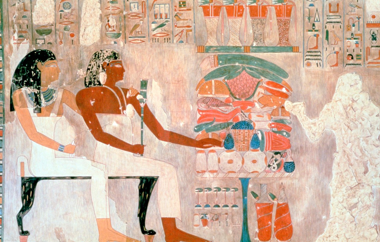 Nástěnná malba z hrobek vznešených, Théby, Luxor, Egypt od Unbekannt