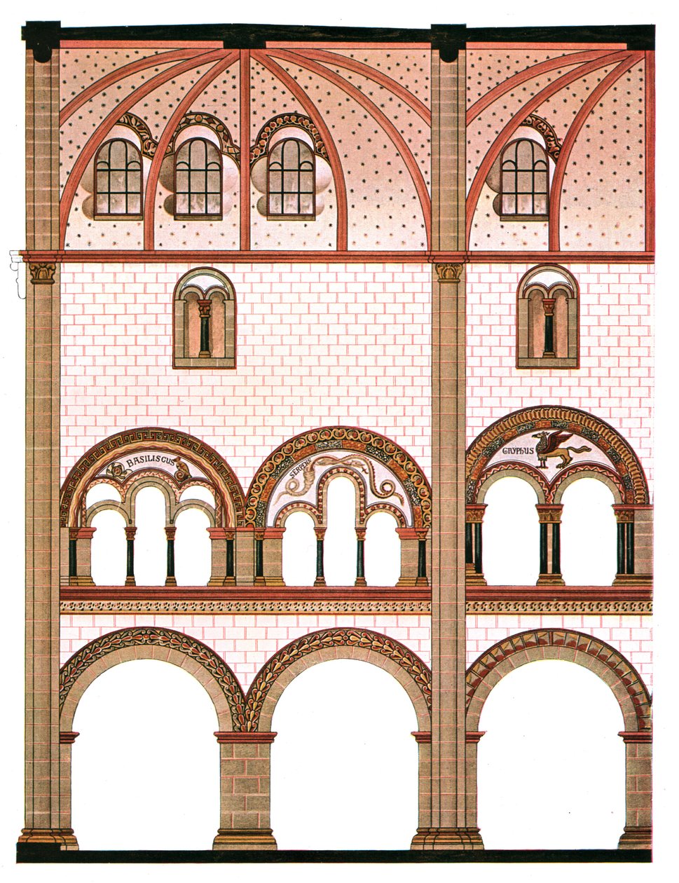 Nástěnná malba v lodi kostela St Severus v Boppard, Německo, 1928. od Unbekannt