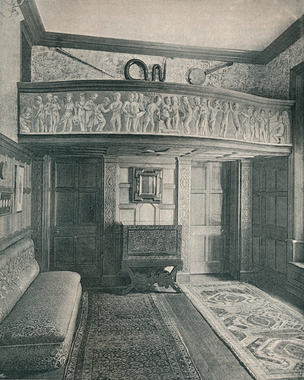 Hudební galerie se sochou, c1893. od Unbekannt