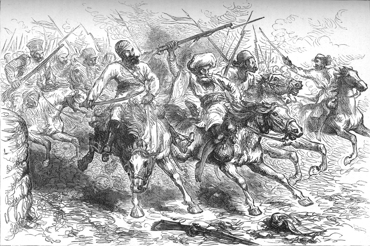 Vzbouřenci postupující na Dillí, c1880 od Unbekannt