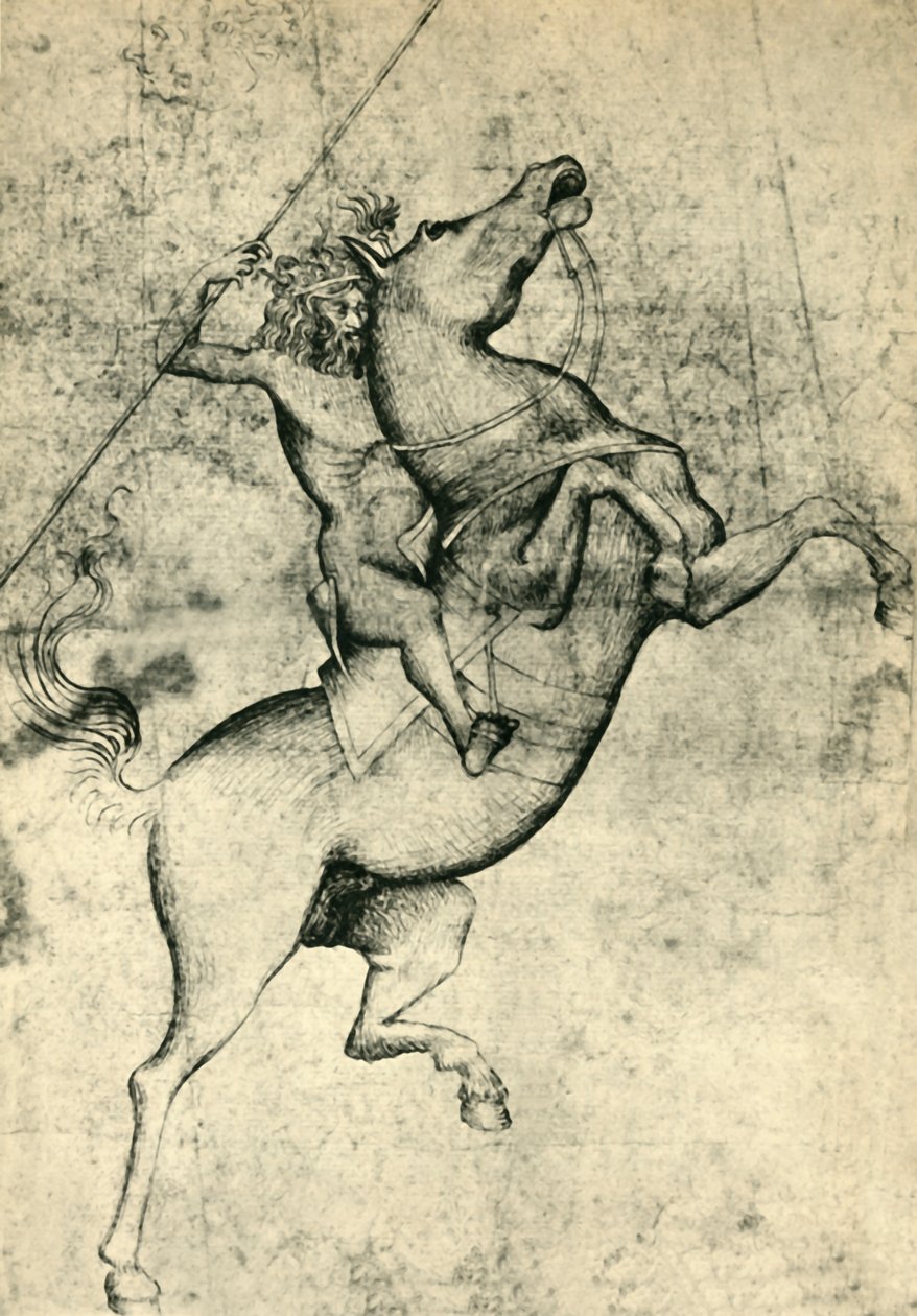 Nahý muž na koni, počátek 15. století, 1943. od Unbekannt
