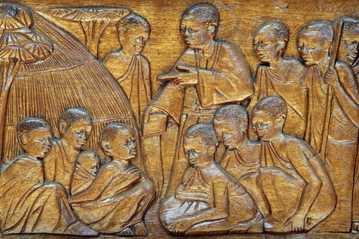 Svatyně katolických mučedníků Namugongo, Kampala. Reliéf dveří kostela, 20160217, Kampala, Uganda od Unbekannt