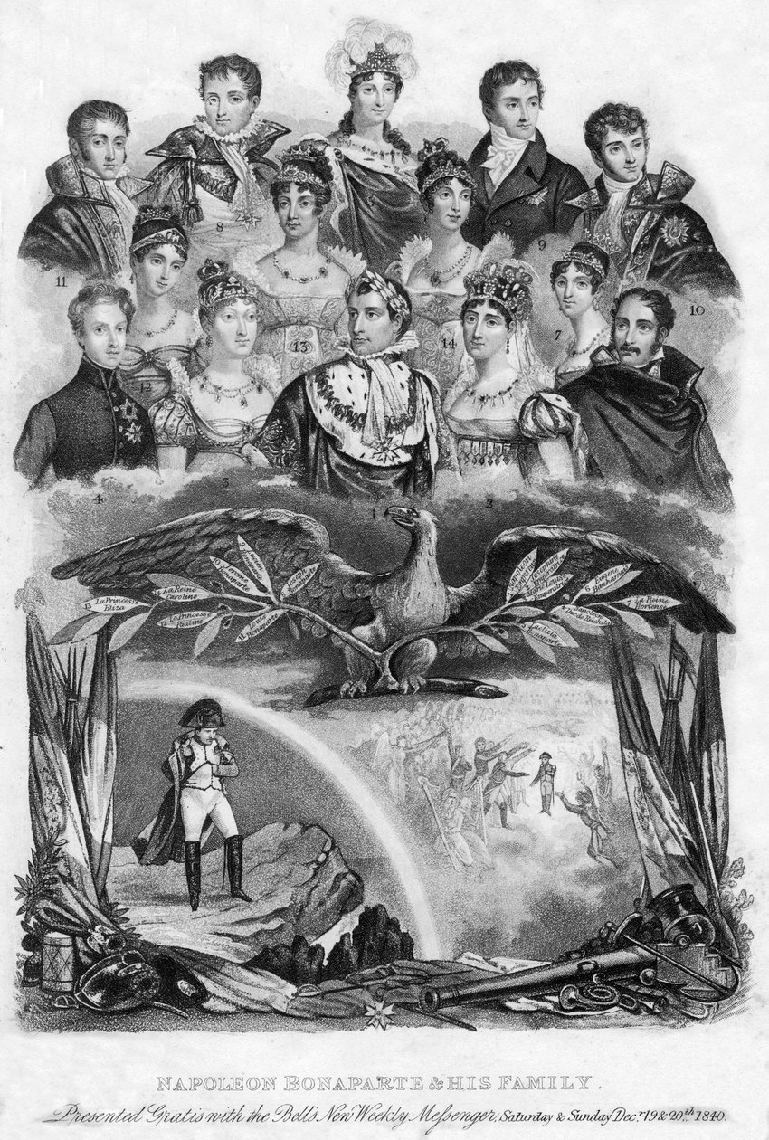 Napoleon Bonaparte a jeho rodina, 1840 od Unbekannt