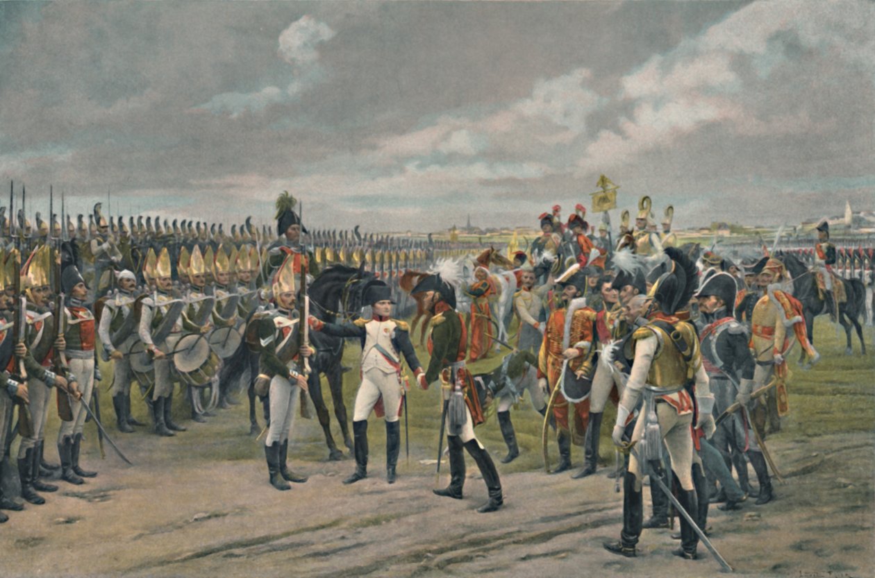 Napoleon Decorating The Russian Grenadier at Tilsitt, 1807, 1896 od Unbekannt