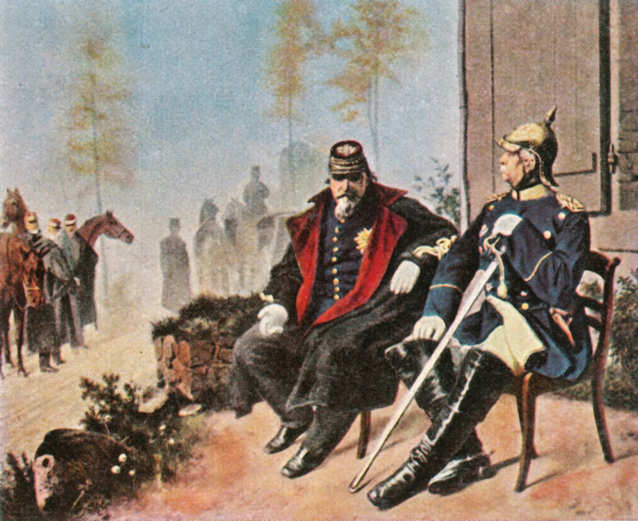 Napoleon III a Bismarck na chatě tkalců v Donchery, 2. září 1870, 1936. od Unbekannt