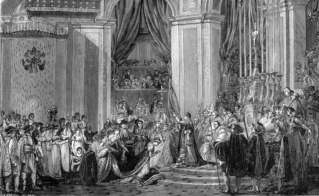 Napoleon korunuje císařovnu Josefínu, Notre Dame, Paříž, 2. prosince 1804 1882-1884. od Unbekannt