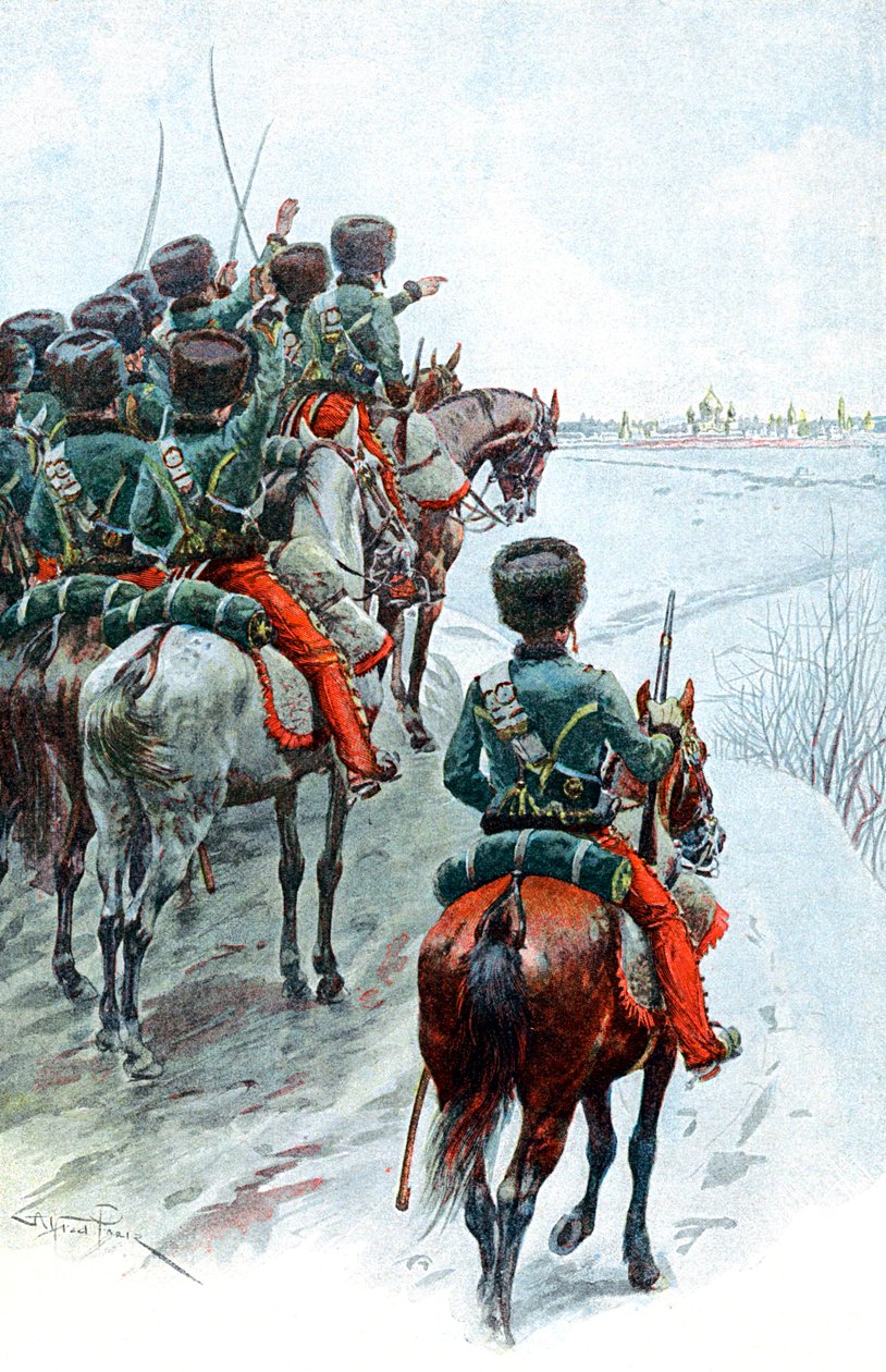 Napoleons Grande Armee při pohledu na Moskvu, 1812 konec 19. století od Unbekannt