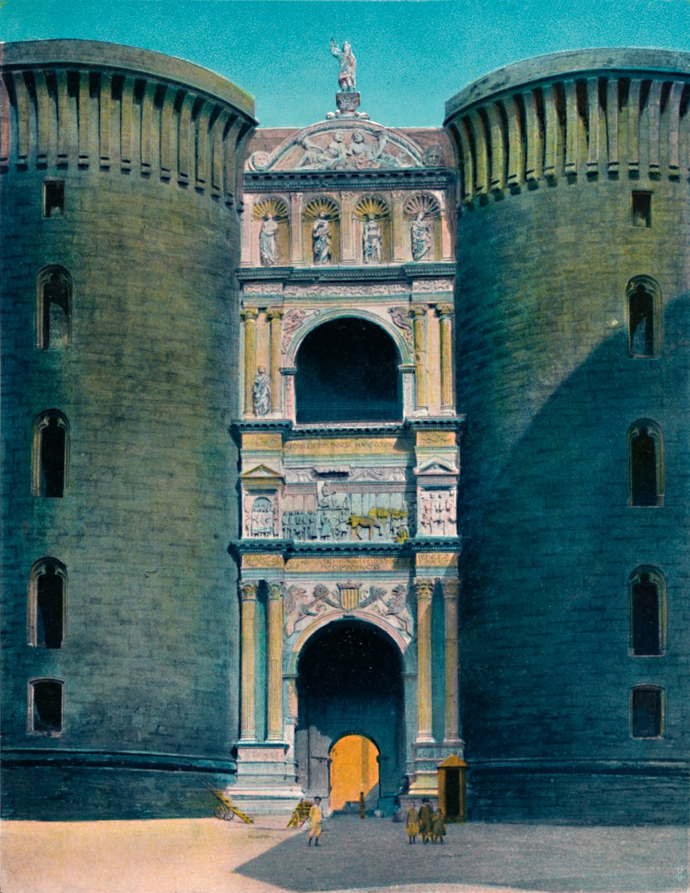 Neapol - Castel Nuovo, Arco DAragona, c1900. od Unbekannt