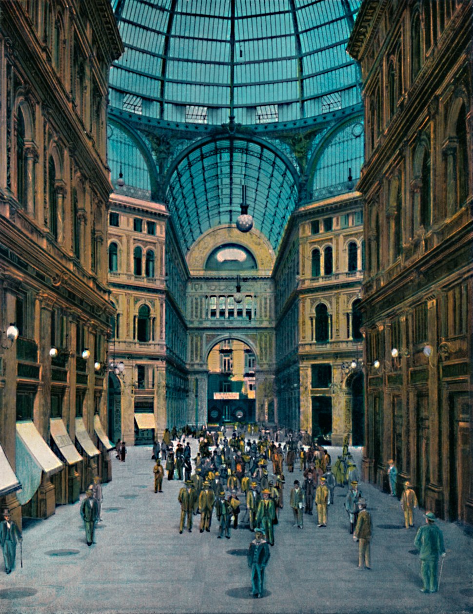 Neapol - interiér Galleria Umberto I, interiér Galleria Umberto I, c1900. od Unbekannt