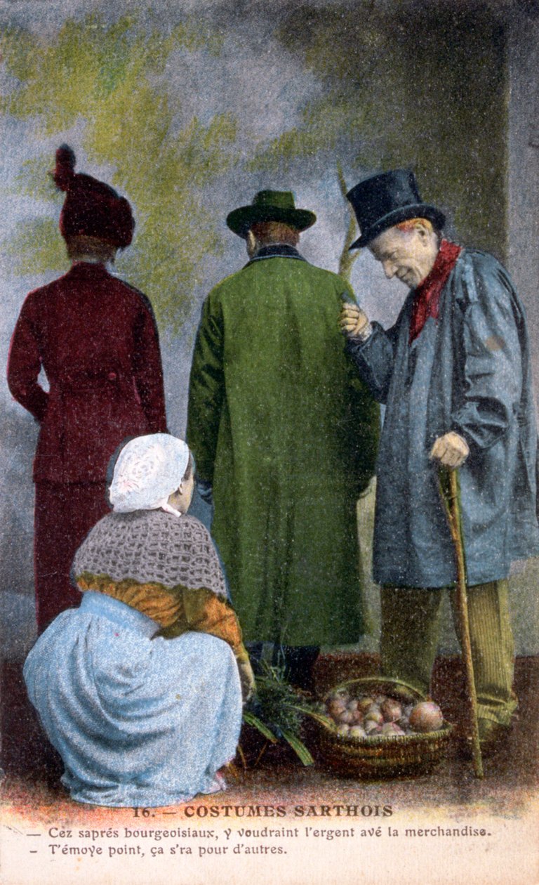 Domorodý kostým Sarthe, c1900 od Unbekannt