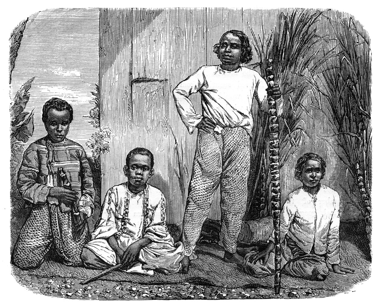 Domorodci z ostrova Réunion, c1890 od Unbekannt