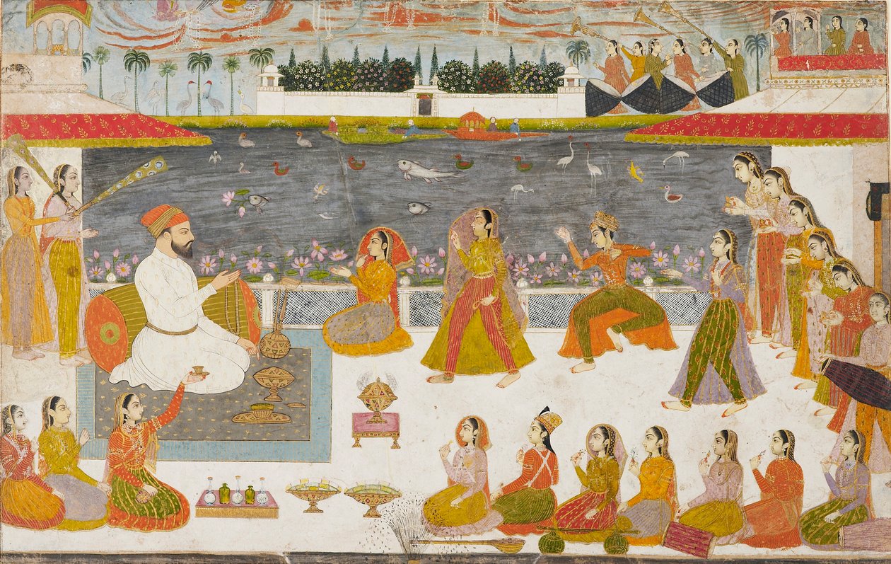 Nawab a dámy sledující nautch na terase, 1760 od Unbekannt