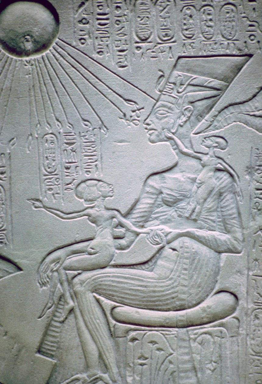 Nefertiti a dvě její dcery od Unbekannt