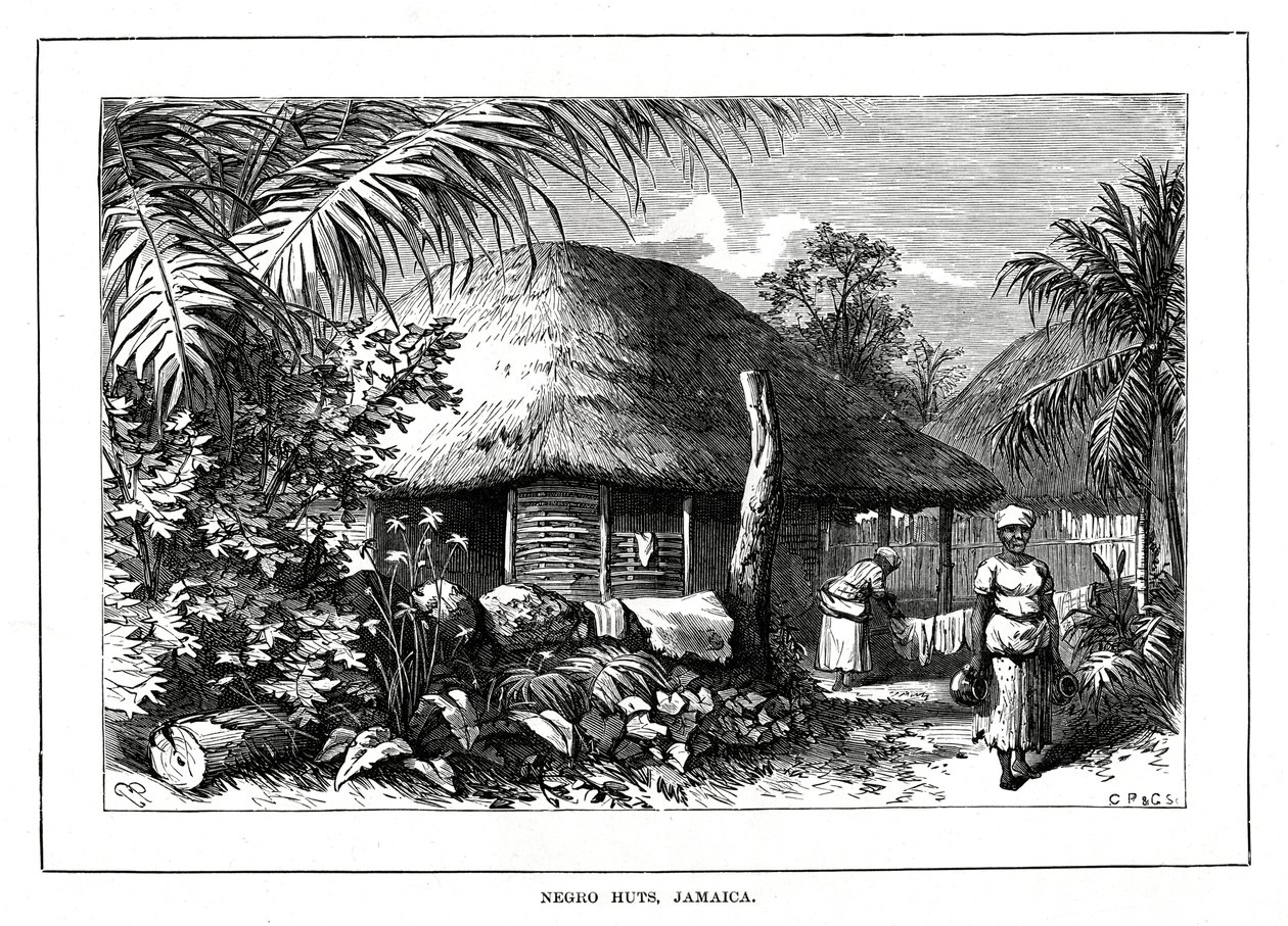 Negro Huts, Jamajka, 19. století od Unbekannt