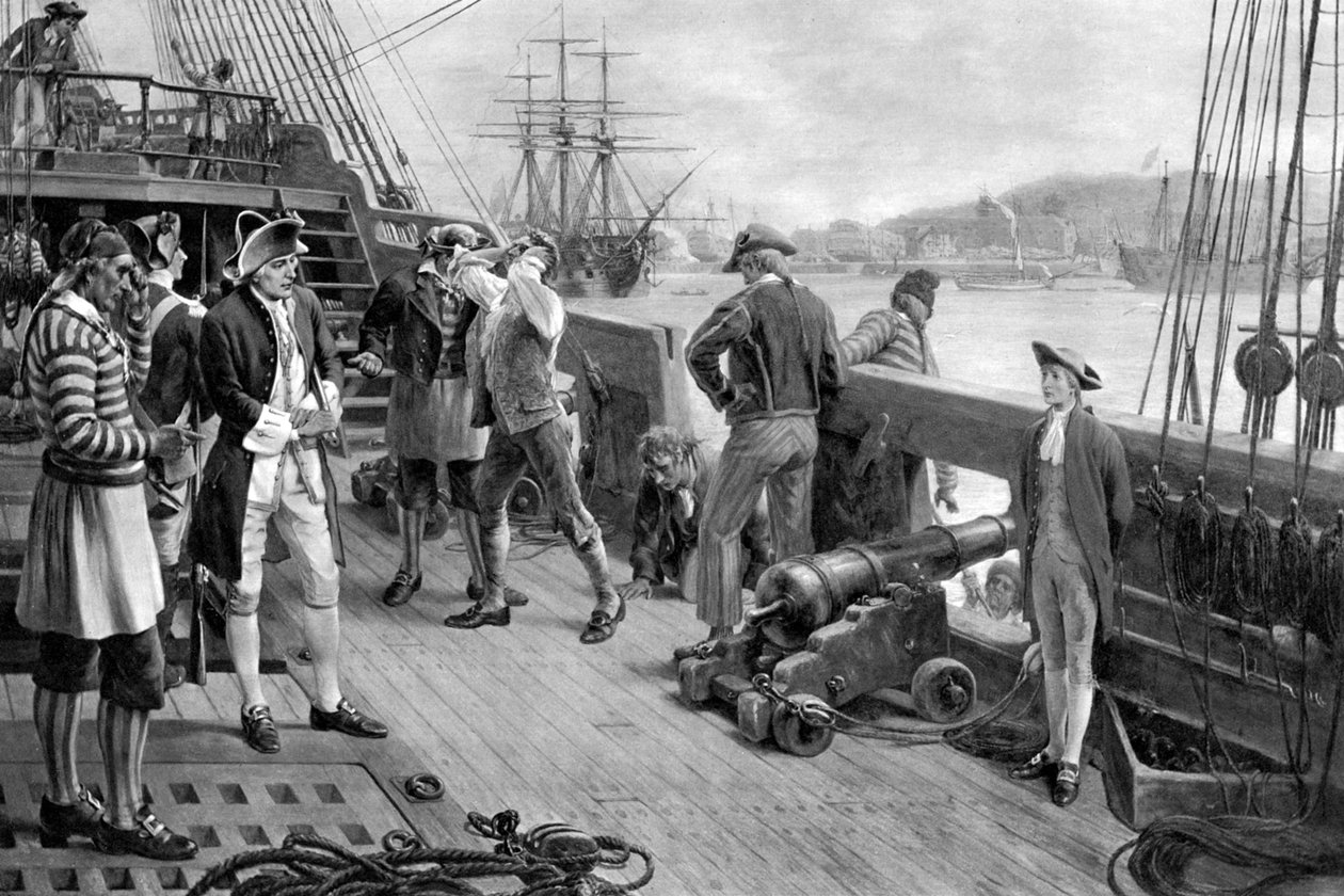 Nelsons First Footing in the Navy, Chatham, 1771 od Unbekannt