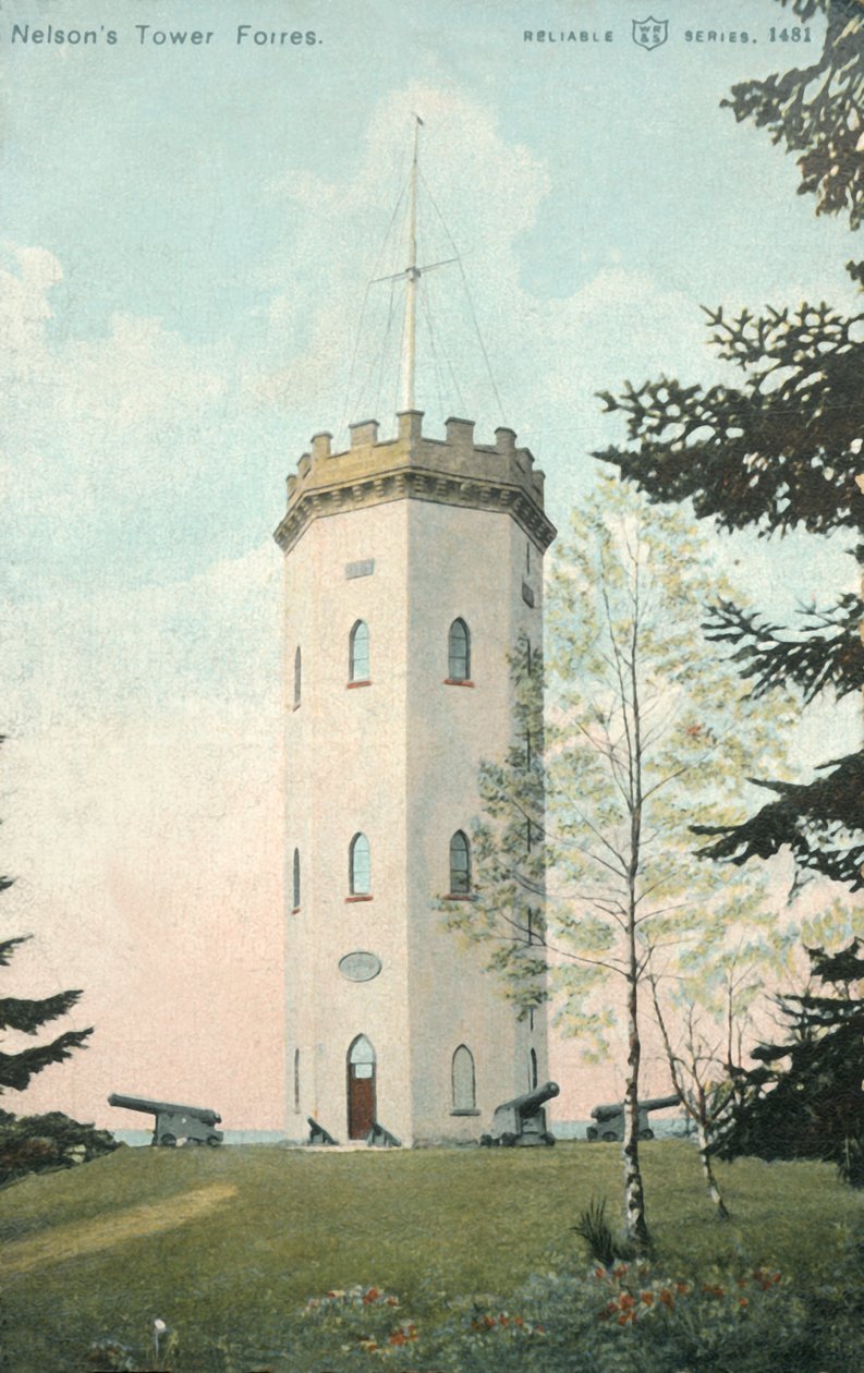Nelsons Tower, Forres, konec 19.-začátek 20. století. od Unbekannt